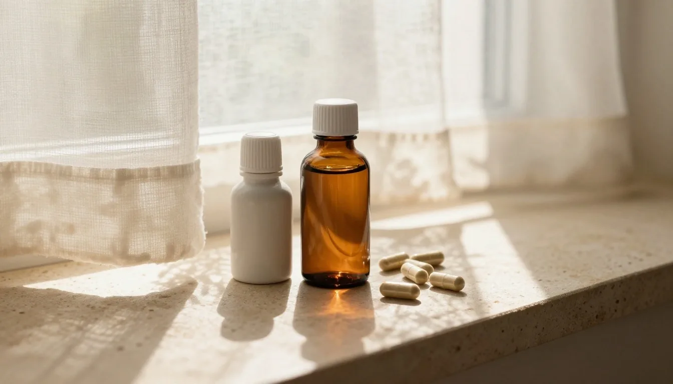 Open steel vitamin organizer in morning light